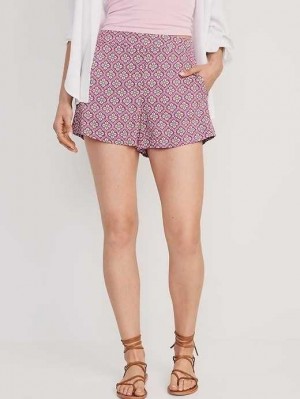 Short Old Navy High-Waisted Playa Soft-Spun Shorts Femme Violette | 846-SETMAK