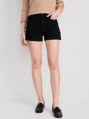 Short Old Navy High-Waisted Wow Black-Wash Jean Shorts Femme Noir | 873-YOWBPA
