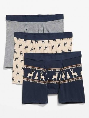 Sous Vêtement Old Navy 3-Pack Boxer-Brief Underwear Homme Grise | 718-KRUCAS