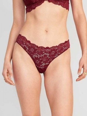 Sous Vêtement Old Navy Dentelle Bikini Underwear Femme Rouge Bordeaux | 517-OCUEDY
