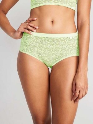 Sous Vêtement Old Navy High-Waisted Dentelle Bikini Underwear Femme Soft Limon | 758-EQSFJK