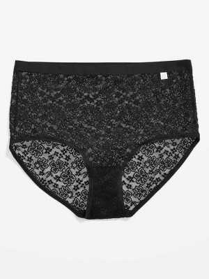 Sous Vêtement Old Navy High-Waisted Dentelle Bikini Underwear Femme Noir | 428-QUCMLR