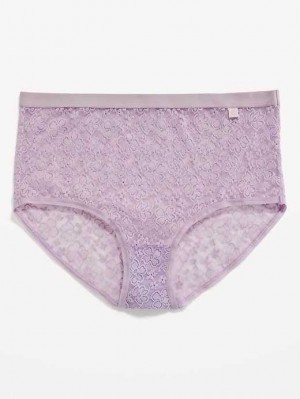 Sous Vêtement Old Navy High-Waisted Dentelle Bikini Underwear Femme Lavande | 975-NTUKOR