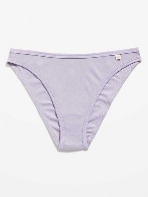 Sous Vêtement Old Navy High-Waisted French-Cut Rib-Knit Bikini Underwear Femme Lavande | 579-CKEGSQ