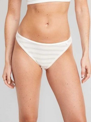 Sous Vêtement Old Navy High-Waisted French-Cut Rib-Knit Bikini Underwear Femme Multicolore Stripes | 937-VNXPOE