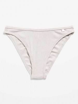 Sous Vêtement Old Navy High-Waisted French-Cut Rib-Knit Bikini Underwear Femme Grise Clair | 284-RBWHXJ