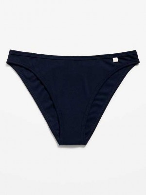 Sous Vêtement Old Navy High-Waisted French-Cut Rib-Knit Bikini Underwear Femme Bleu Marine | 253-VBJESM