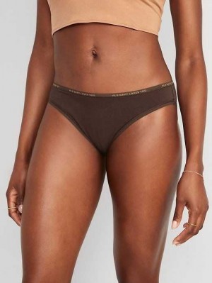 Sous Vêtement Old Navy High-Waisted Logo Graphique Bikini Underwear Femme French Roast | 789-XKSMUC