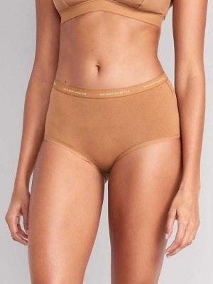 Sous Vêtement Old Navy High-Waisted Logo Graphique Bikini Underwear Femme Beige | 752-ZYKCPU