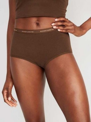 Sous Vêtement Old Navy High-Waisted Logo Graphique Bikini Underwear Femme Noir | 591-LUIQJZ