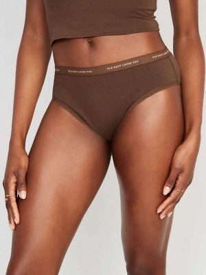 Sous Vêtement Old Navy High-Waisted Logo Graphique Classiche Bikini Underwear Femme Noir | 465-TCLGQH