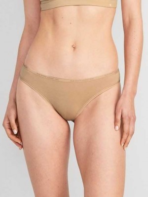 Sous Vêtement Old Navy High-Waisted Logo Graphique Bikini Underwear Femme Marron | 341-YPOHNR
