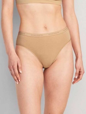 Sous Vêtement Old Navy High-Waisted Logo Graphique Classiche Bikini Underwear Femme Marron | 238-XKGSHA