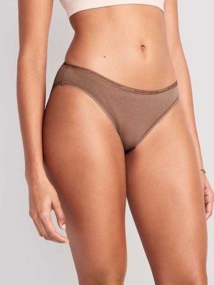 Sous Vêtement Old Navy High-Waisted Logo Graphique Bikini Underwear Femme Cocoa Fawn | 836-MVPCET