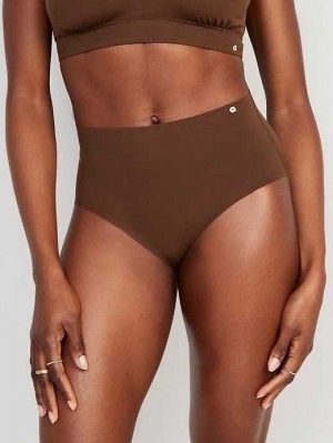 Sous Vêtement Old Navy High-Waisted No-Show Bikini Underwear Femme Noir | 437-AOIMNR