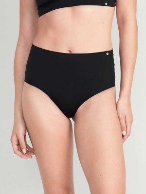 Sous Vêtement Old Navy High-Waisted No-Show Bikini Underwear Femme Noir | 302-CHOGYX