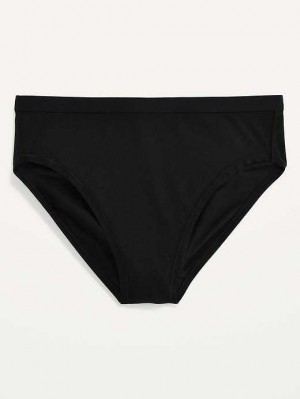 Sous Vêtement Old Navy High-Waisted Supima Coton-Blend Bikini Underwear Femme Noir | 825-CWGEIX
