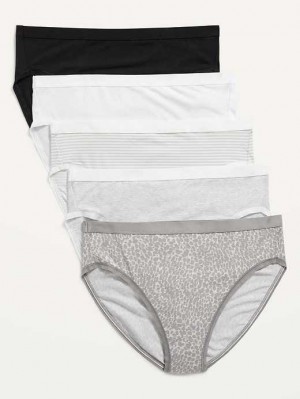 Sous Vêtement Old Navy High-Waisted Supima Coton Bikini Underwear 5-Pack Femme Leopard | 674-YHJDIM