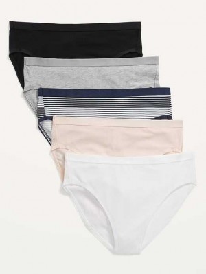 Sous Vêtement Old Navy High-Waisted Supima Coton Bikini Underwear 5-Pack Femme Rose | 612-UNLGVZ