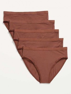 Sous Vêtement Old Navy High-Waisted Supima Coton Bikini Underwear 5-Pack Femme Maplewood | 418-PLHKVC
