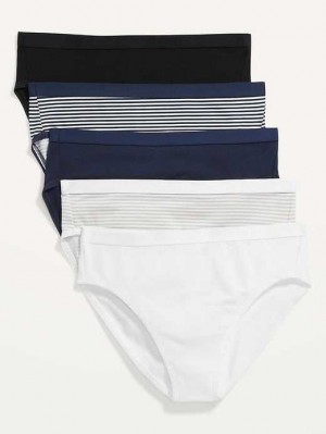 Sous Vêtement Old Navy High-Waisted Supima Coton Bikini Underwear 5-Pack Femme Stripes | 231-VDPEOK