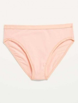 Sous Vêtement Old Navy High-Waisted Supima Coton-Blend Bikini Underwear Femme Rose | 217-QTBDZK