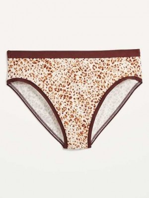 Sous Vêtement Old Navy High-Waisted Supima Coton-Blend Bikini Underwear Femme Leopard | 120-QGWZUS