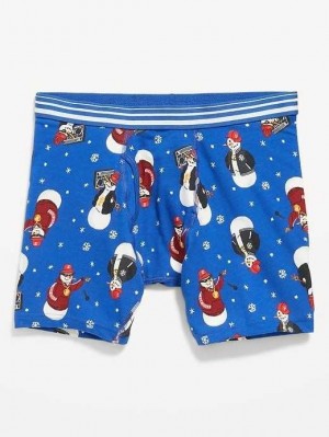 Sous Vêtement Old Navy Printed Built-In Flex Boxer-Brief Underwear Homme Bleu | 236-ARHKQU