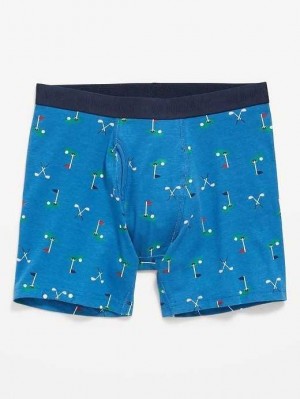 Sous Vêtement Old Navy Printed Built-In Flex Boxer-Brief Underwear Homme Vert | 863-MGKOTL