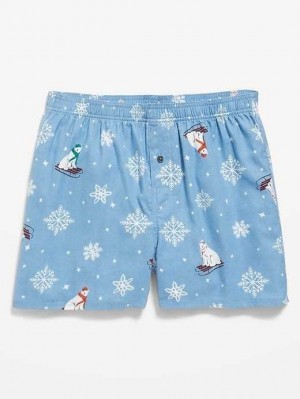 Sous Vêtement Old Navy Printed Flannel Boxer Shorts Homme Multicolore | 724-HCQJSV