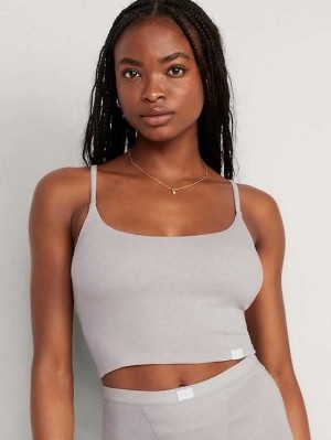 Sous Vêtement Old Navy Rib-Knit Brami Top Femme Grise Clair | 729-QWFSMK