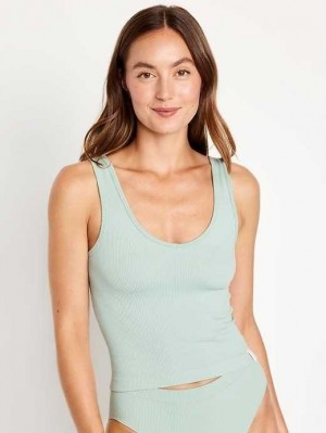 Sous Vêtement Old Navy Rib-Knit Seamless Tank Top Femme Briny Water | 642-JYAMBS
