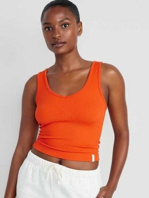 Sous Vêtement Old Navy Rib-Knit Seamless Tank Top Femme Hot Tamale | 386-RBXIGT