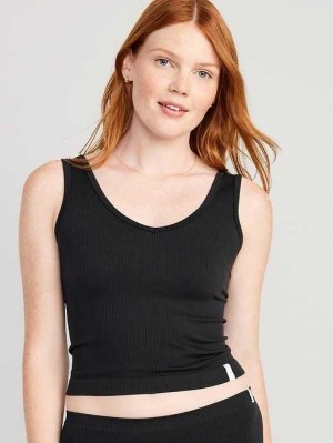 Sous Vêtement Old Navy Rib-Knit Seamless Tank Top Femme Noir | 380-OGJLBK