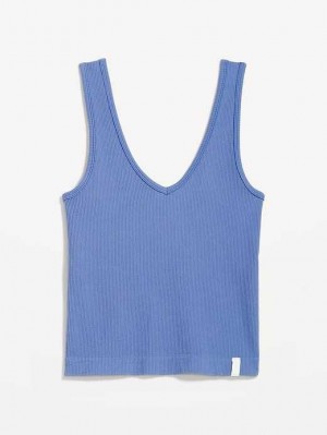 Sous Vêtement Old Navy Rib-Knit Seamless Tank Top Femme Bleu | 147-VKLZIM