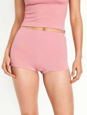 Sous Vêtement Old Navy Seamless Rib-Knit Boyshort Underwear Femme Corail | 705-SBRTIK