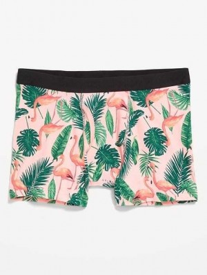 Sous Vêtement Old Navy Soft-Washed Built-In Flex Printed Boxer-Brief Underwear Homme Rose | 684-YIGPEV