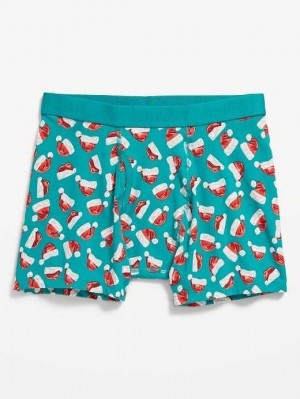 Sous Vêtement Old Navy Soft-Washed Built-In Flex Printed Boxer-Brief Underwear Homme Bleu | 520-VUCQBD