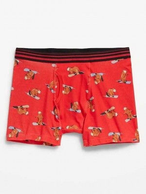 Sous Vêtement Old Navy Soft-Washed Built-In Flex Printed Boxer-Brief Underwear Homme Snowboarders | 460-NBMEAR