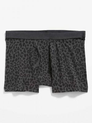 Sous Vêtement Old Navy Soft-Washed Built-In Flex Printed Boxer-Brief Underwear Homme Grise Leopard | 385-IQZMFJ