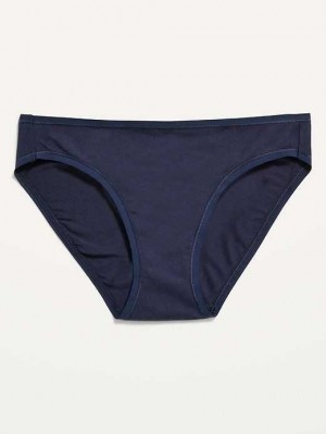 Sous Vêtement Old Navy Supima Coton-Blend Bikini Underwear Femme Bleu Marine | 765-HWNQTJ