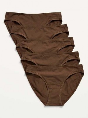 Sous Vêtement Old Navy Supima Coton-Blend Bikini Underwear 5-Pack Femme Noir | 915-WROXIC