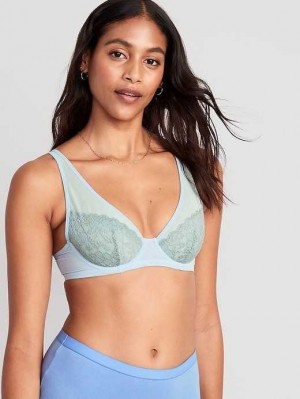 Soutien Gorge Old Navy Dentelle-Paneled Mesh Underwire Plunge Bra Femme Rainy Season | 928-BEXKFN