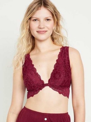 Soutien Gorge Old Navy Dentelle Front-Close Bralette Top Femme Rouge Bordeaux | 970-CMJORW