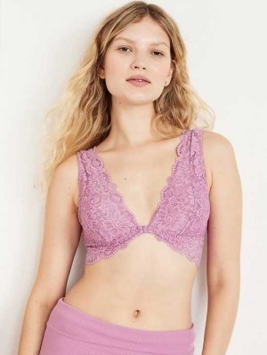 Soutien Gorge Old Navy Dentelle Front-Close Bralette Top Femme Violette | 635-BIWEXQ