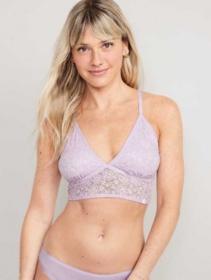Soutien Gorge Old Navy Dentelle Longline Racerback Bralette Femme Lavande | 318-PXZGHL