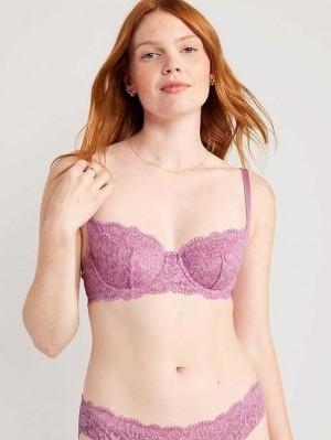 Soutien Gorge Old Navy Dentelle Underwire Balconette Bra Femme Violette | 619-VGPSLU