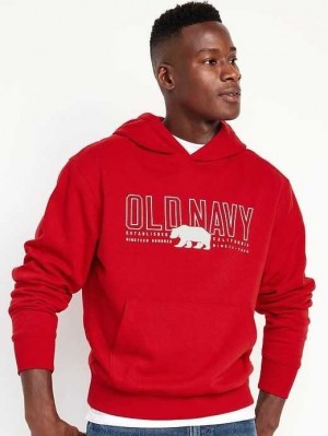 Sweat a Capuche Old Navy Oversized Waffle-Knit Logo Hoodie Homme Rouge | 781-GKAYIS