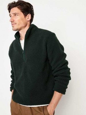 Sweatshirt Old Navy 1/4-Zip Sherpa Pullover Homme Noir | 390-CEPWAR