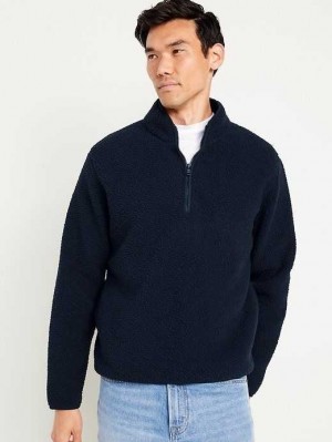 Sweatshirt Old Navy 1/4-Zip Sherpa Pullover Homme Bleu Marine | 204-LOPSDG